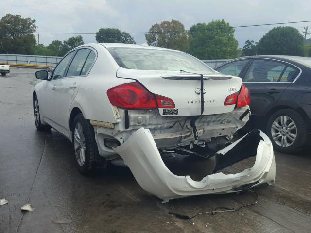 JN1CV6AR2CM670678 - 2012 INFINITI G37 WHITE photo 3