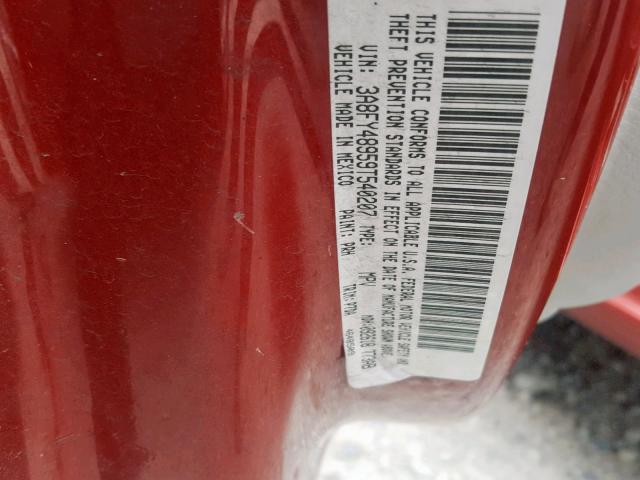 3A8FY48959T540207 - 2009 CHRYSLER PT CRUISER RED photo 10