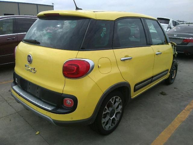 ZFBCFADH2EZ022945 - 2014 FIAT 500L TREKK YELLOW photo 4