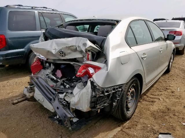3VW2K7AJ7CM303889 - 2012 VOLKSWAGEN JETTA BASE 银色 照片 4