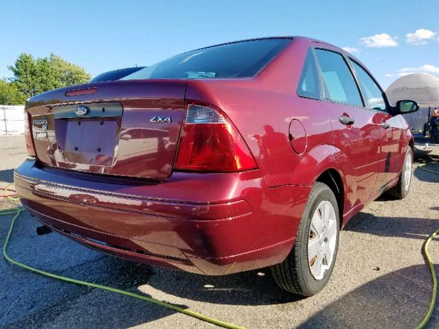 1FAHP34N86W122624 - 2006 FORD FOCUS ZX4 MAROON photo 4