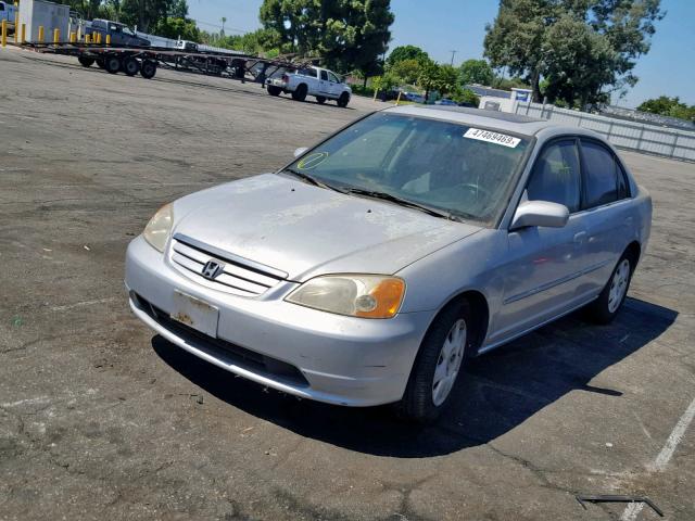 2HGES26892H553559 - 2002 HONDA CIVIC EX SILVER photo 2