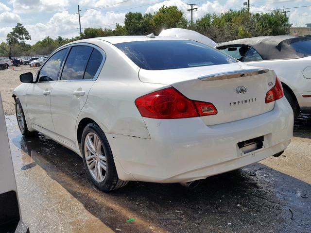 JN1DV6AP0CM810360 - 2012 INFINITI G25 BASE WHITE photo 3