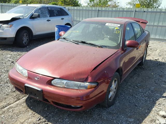 1G3NL52E11C155174 - 2001 OLDSMOBILE ALERO GL MAROON photo 2