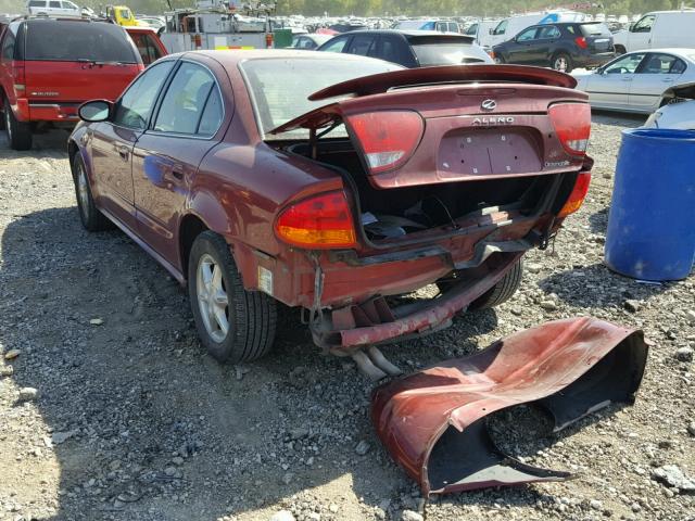 1G3NL52E11C155174 - 2001 OLDSMOBILE ALERO GL MAROON photo 3