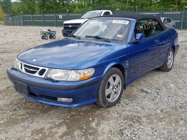 YS3DF75K027012610 - 2002 SAAB 9-3 SE BLUE photo 2