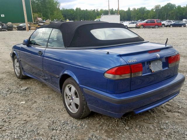 YS3DF75K027012610 - 2002 SAAB 9-3 SE BLUE photo 3