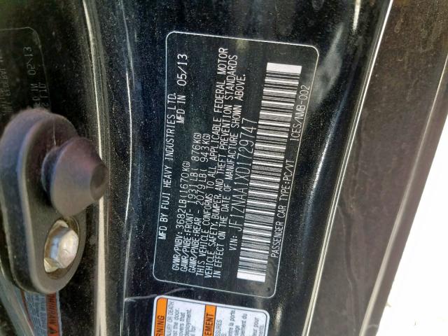JF1ZNAA1XD1729747 - 2013 TOYOTA SCION FR-S BLACK photo 10