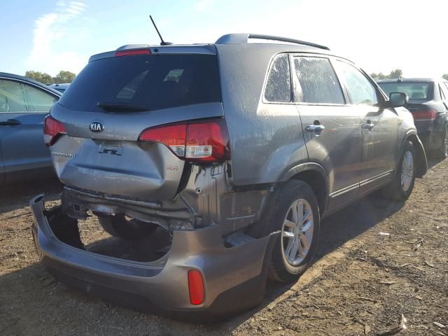 5XYKT3A61EG464811 - 2014 KIA SORENTO LX GRAY photo 4