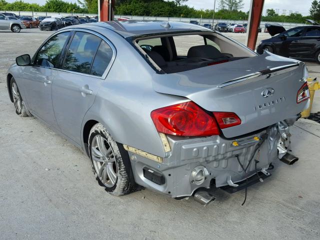 JN1CV6AP3DM716177 - 2013 INFINITI G37 BASE SILVER photo 3