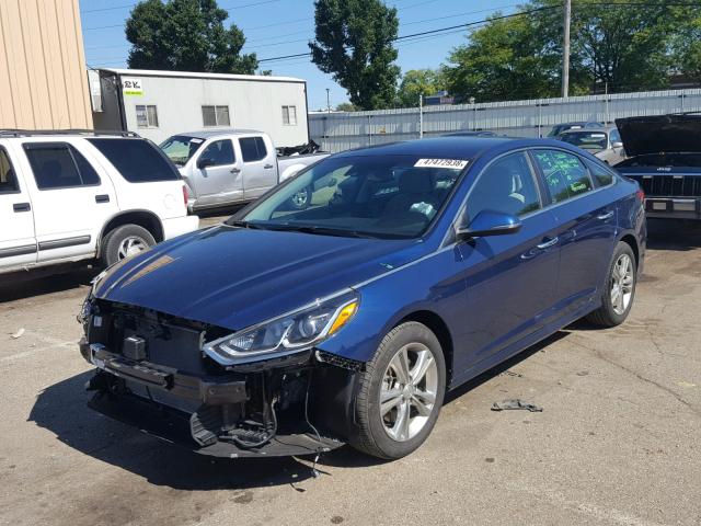 5NPE34AF0JH649079 - 2018 HYUNDAI SONATA SPO BLUE photo 2