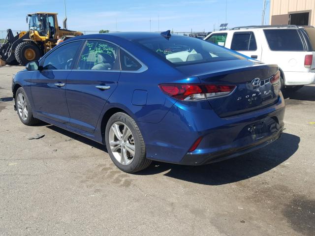 5NPE34AF0JH649079 - 2018 HYUNDAI SONATA SPO BLUE photo 3