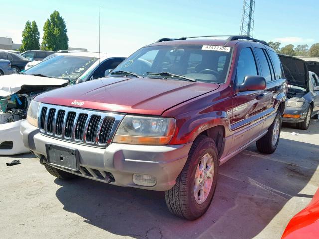 1J4GW58N5XC769610 - 1999 JEEP GRAND CHER BURGUNDY photo 2