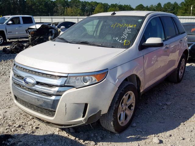 2FMDK3JC4DBE30989 - 2013 FORD EDGE SEL WHITE photo 2