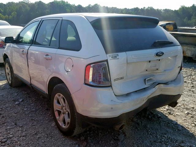 2FMDK3JC4DBE30989 - 2013 FORD EDGE SEL WHITE photo 3