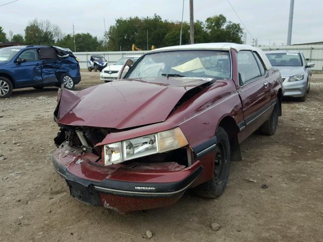 1MEBM60F8JH617555 - 1988 MERCURY COUGAR LS MAROON photo 2