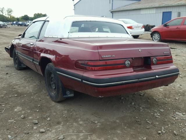 1MEBM60F8JH617555 - 1988 MERCURY COUGAR LS MAROON photo 3