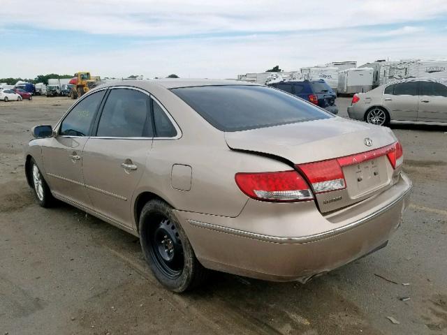 KMHFC46F66A113535 - 2006 HYUNDAI AZERA SE GOLD photo 3