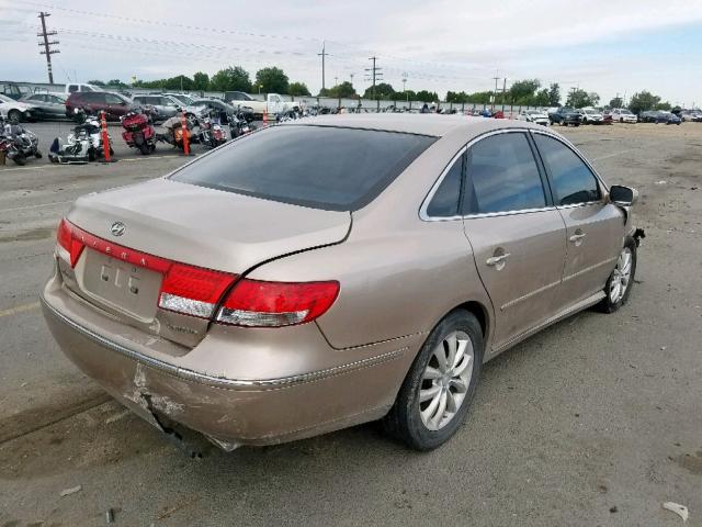 KMHFC46F66A113535 - 2006 HYUNDAI AZERA SE GOLD photo 4