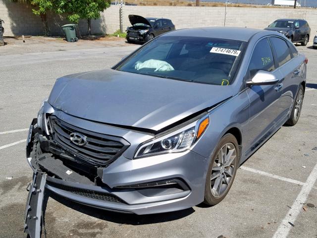 5NPE34AB4GH406462 - 2016 HYUNDAI SONATA SPO GRAY photo 2