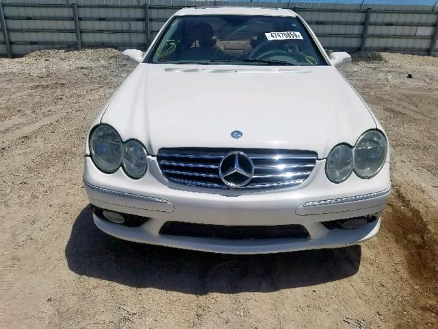 WDBTJ75J45F149308 - 2005 MERCEDES-BENZ CLK 500 WHITE photo 9