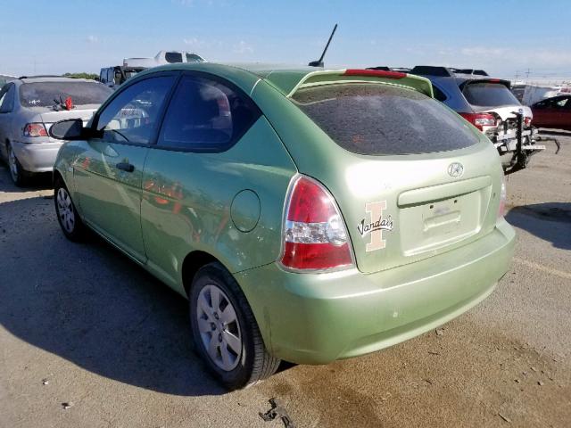 KMHCM36C78U095080 - 2008 HYUNDAI ACCENT GS GREEN photo 3