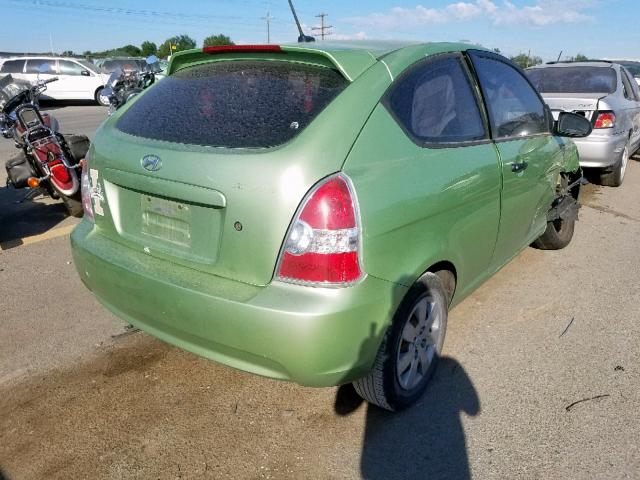 KMHCM36C78U095080 - 2008 HYUNDAI ACCENT GS GREEN photo 4