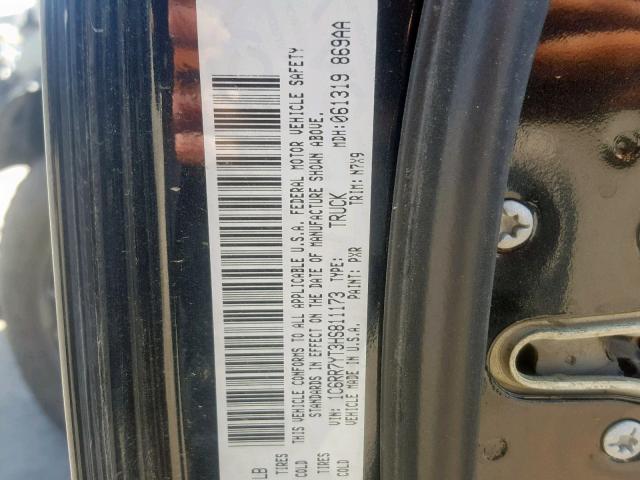 1C6RR7YT3HS811173 - 2017 RAM 1500 REBEL შავი ფოტო 10