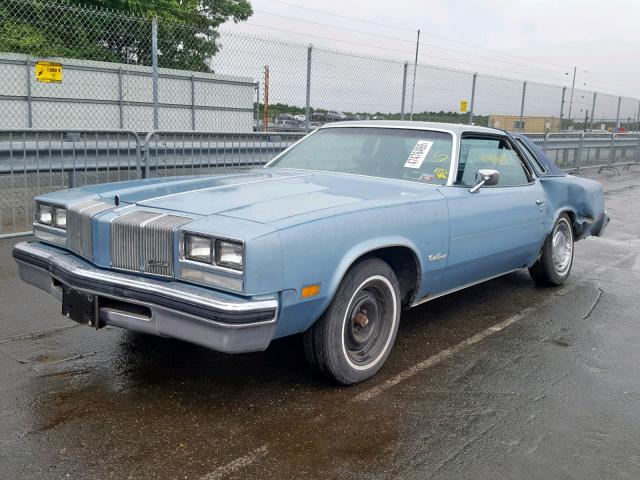 3J57F6D174600 - 1976 OLDSMOBILE CUTLASS SU BLUE photo 2