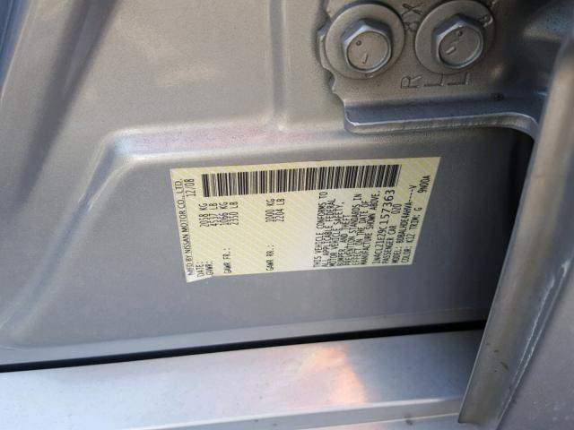 1N4CL21E29C157363 - 2009 NISSAN ALTIMA HYB SILVER photo 10