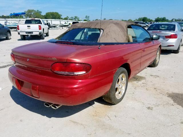 3C3EL55H0YT202588 - 2000 CHRYSLER SEBRING JX RED photo 4