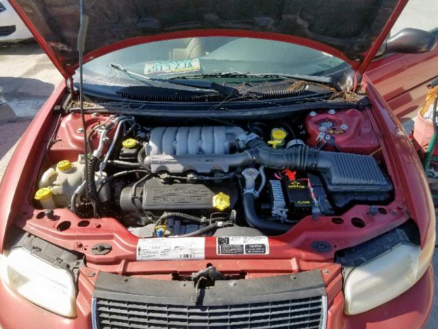 3C3EL55H0YT202588 - 2000 CHRYSLER SEBRING JX RED photo 7