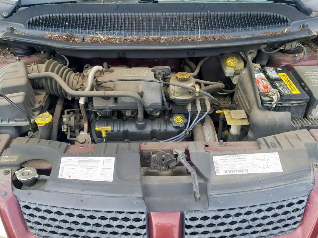 1B4GP25381B176354 - 2001 DODGE CARAVAN SE MAROON photo 7