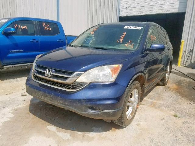 5J6RE4H70BL071468 - 2011 HONDA CR-V EXL BLUE photo 2