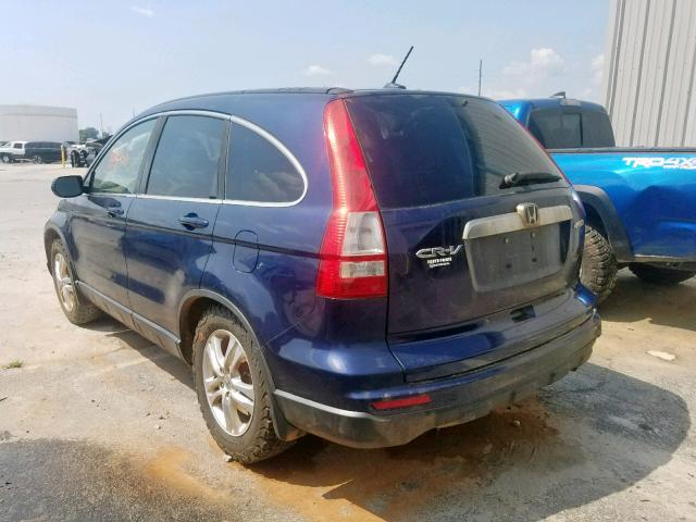 5J6RE4H70BL071468 - 2011 HONDA CR-V EXL BLUE photo 3