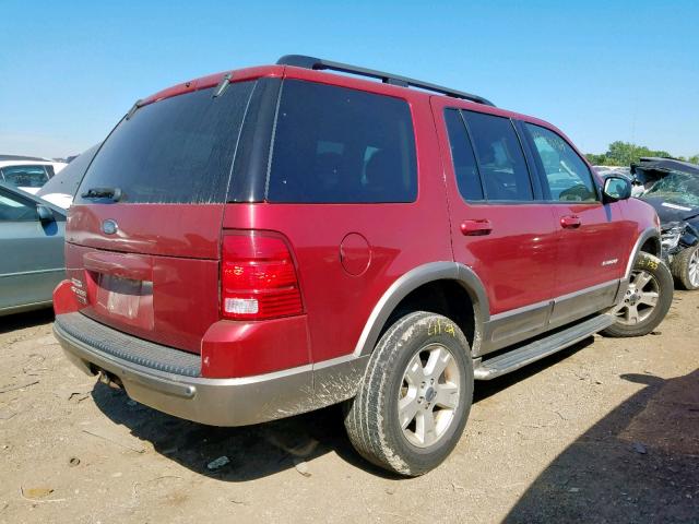 1FMZU74K44UA44805 - 2004 FORD EXPLORER E RED photo 4