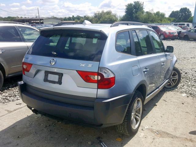 WBXPA93415WD11185 - 2005 BMW X3 3.0I BLUE photo 4