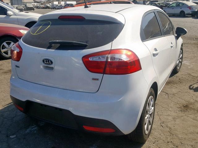 KNADM5A31D6111877 - 2013 KIA RIO LX WHITE photo 4