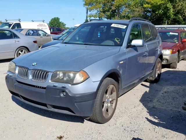 WBXPA93454WC33153 - 2004 BMW X3 3.0I BLUE photo 2