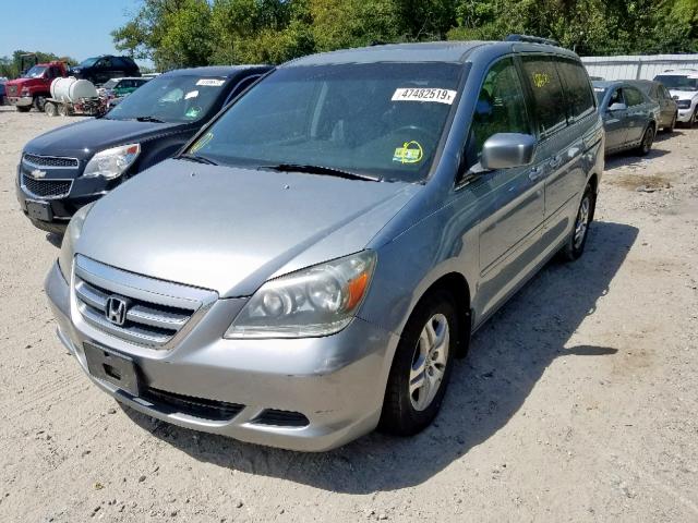 5FNRL38696B073516 - 2006 HONDA ODYSSEY EX BLUE photo 2