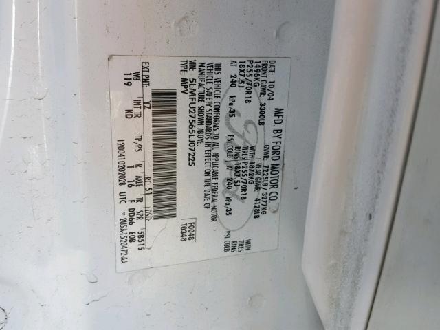 5LMFU27565LJ07225 - 2005 LINCOLN NAVIGATOR 白色 照片 10