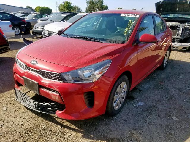 3KPA24AB8JE048604 - 2018 KIA RIO LX RED photo 2