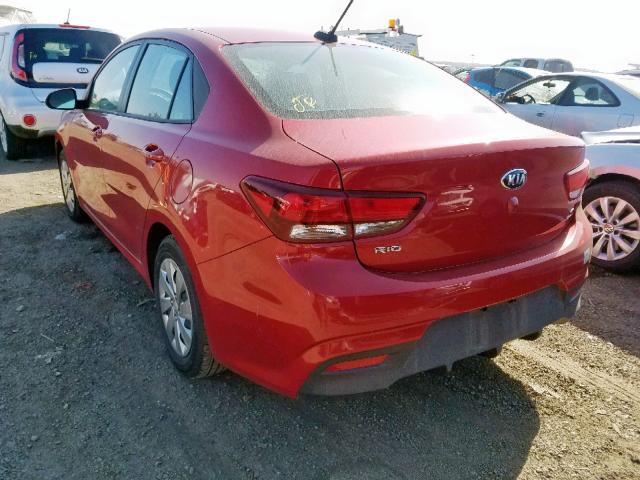 3KPA24AB8JE048604 - 2018 KIA RIO LX RED photo 3