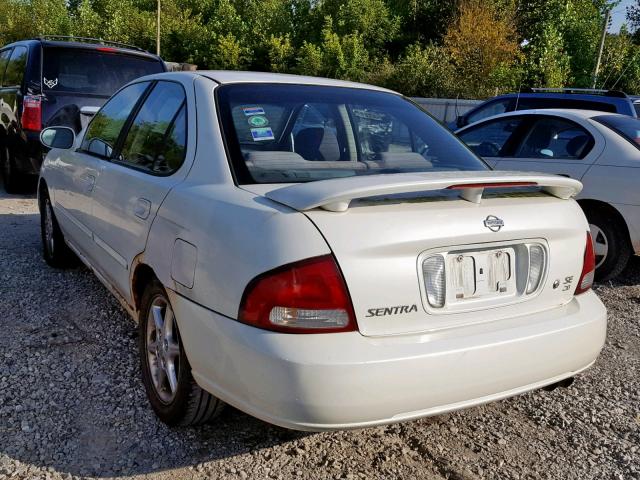 3N1BB51D21L108130 - 2001 NISSAN SENTRA SE WHITE photo 3