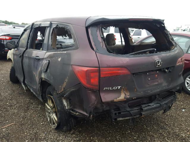 5FNYF6H17HB068178 - 2017 HONDA PILOT LX BURN photo 3