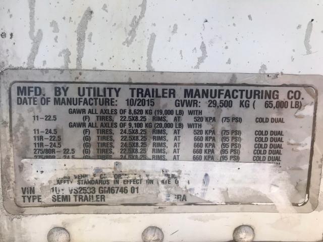 1UYVS2533GM674601 - 2016 UTILITY TRAILER TWO TONE photo 10