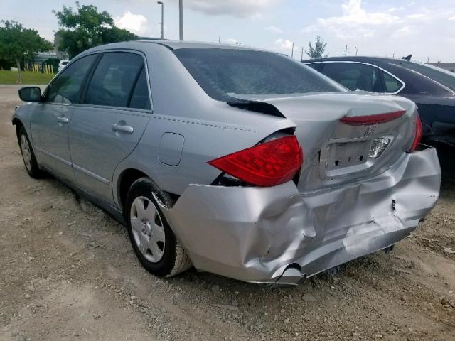 3HGCM56437G703687 - 2007 HONDA ACCORD LX SILVER photo 3