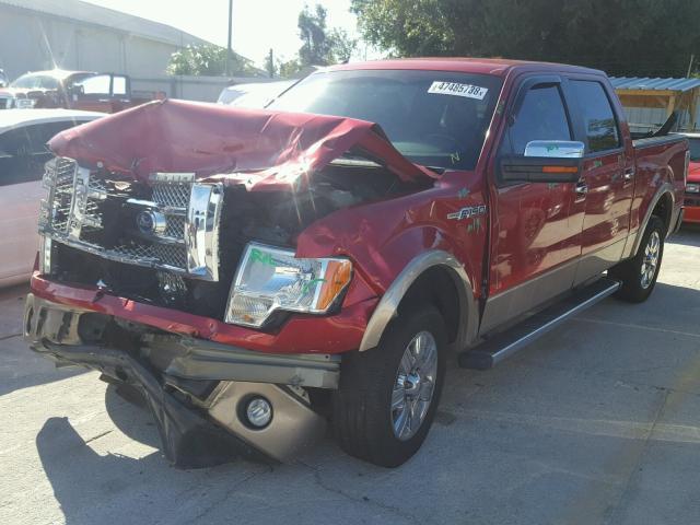 1FTFW1CF3BFD22419 - 2011 FORD F150 SUPER RED photo 2