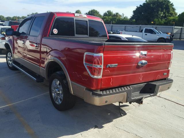 1FTFW1CF3BFD22419 - 2011 FORD F150 SUPER RED photo 3