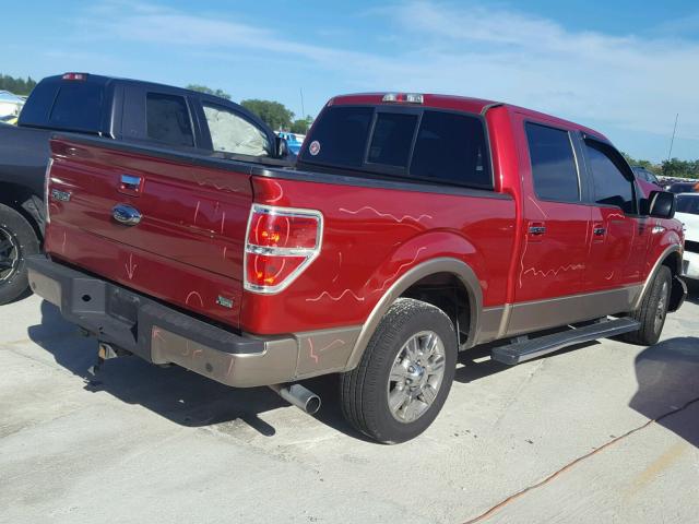 1FTFW1CF3BFD22419 - 2011 FORD F150 SUPER RED photo 4